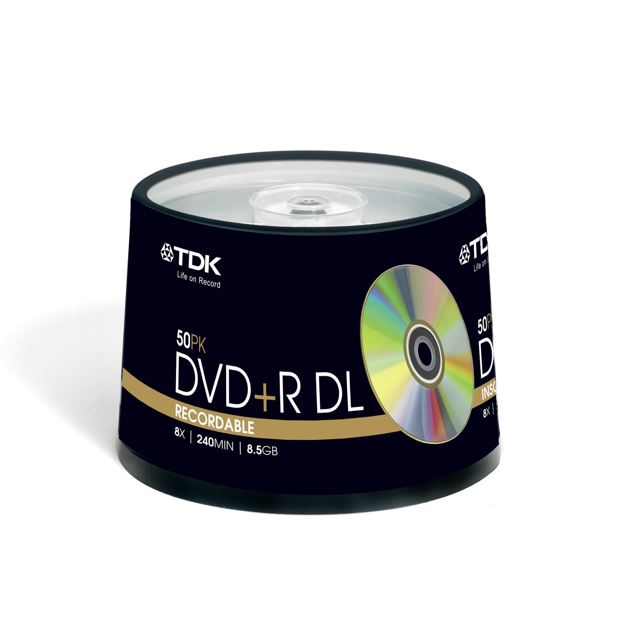 TDK Media 61611 8.5GB DVD+R Double Layer 8X Spindle, 50 Pack