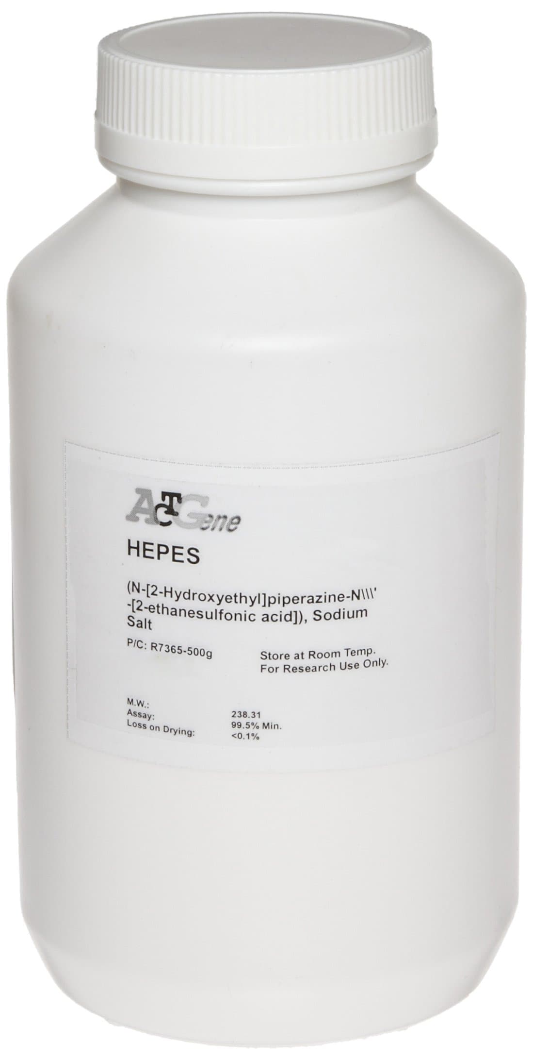 ACTGene HEPES (N-[2-Hydroxyethyl]piperazine-N\'-[2-ethanesulfonic acid]), Sodium Salt, 500g
