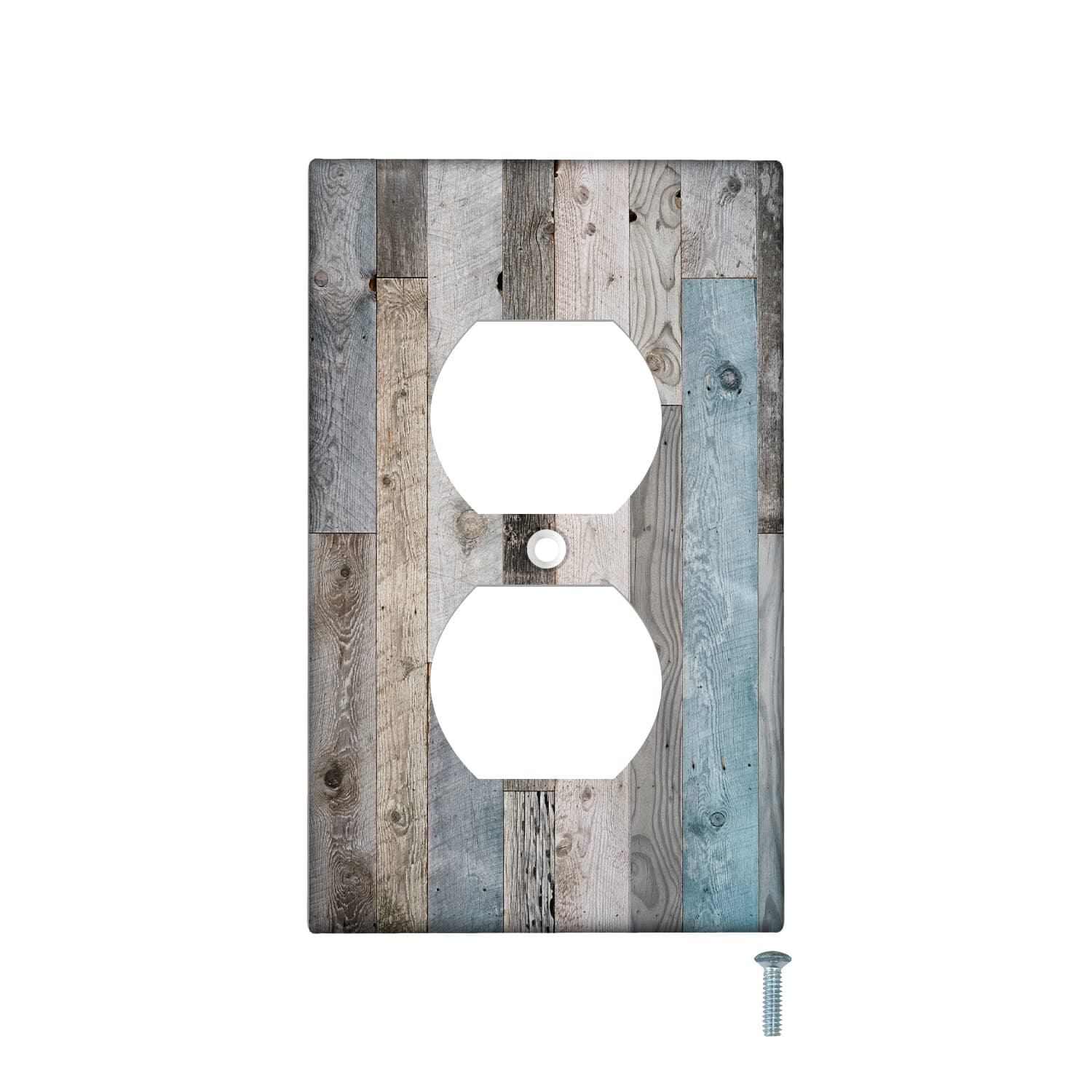 Rustic Wooden Wall Plate Cover 2-Gang Electrical Outlet Farmhouse Decorative Light Switch Cover Vintage Outlet Cover for Kitchen Home Bedroom Decor