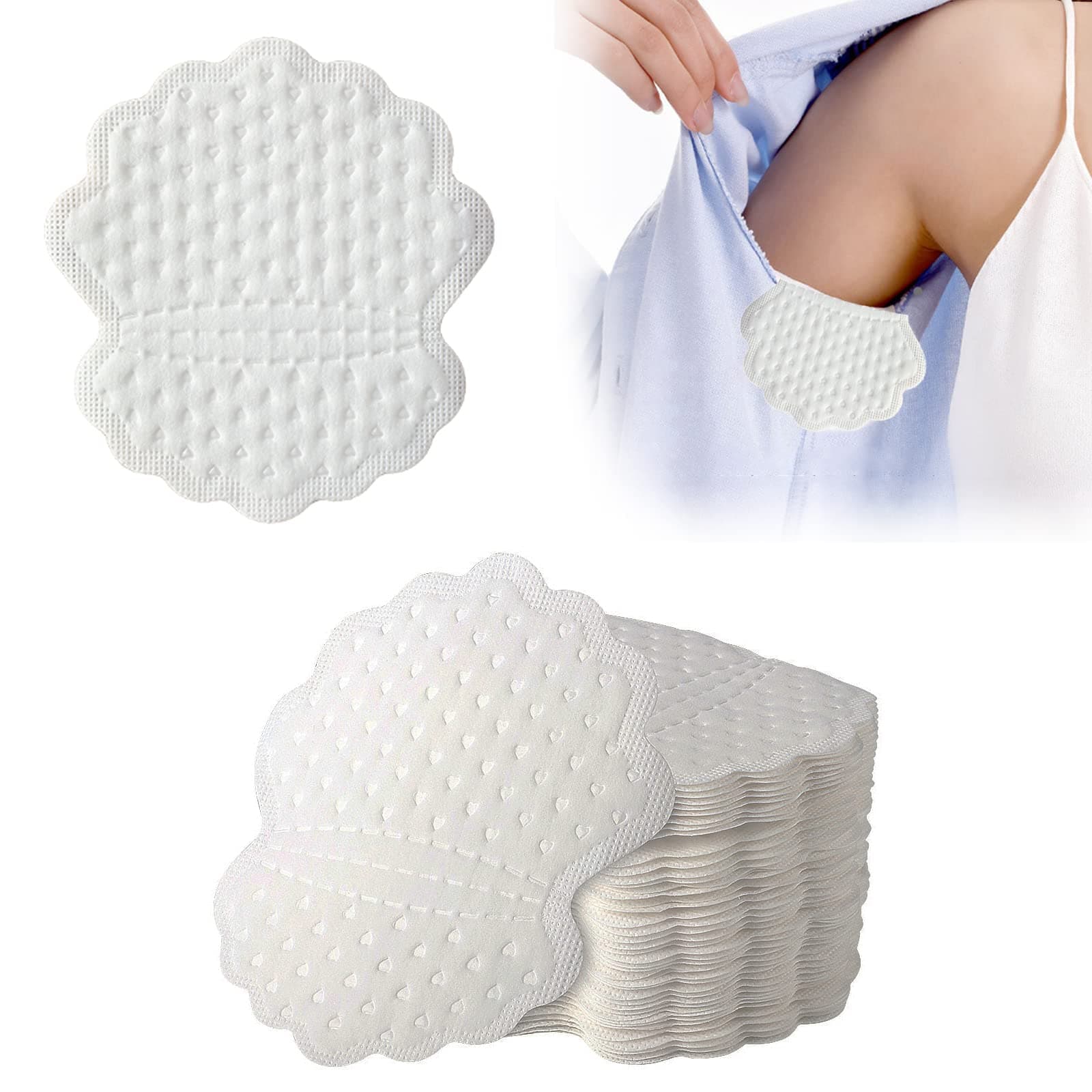 LanjueLanjue50 Pcs Underarm Sweat Pads Large Self Adhesive Armpit Sweet Pads Shields Pads Disposable Sweabsorbing Pads Perspiration Pads Sweat Patches Sweet Block for Women Men Underarm50 Count Pack of 1