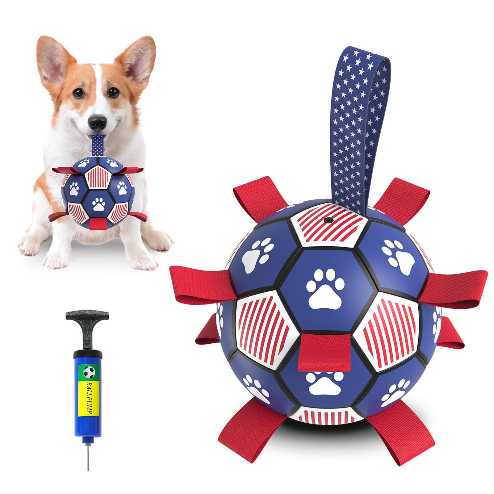 PetDroid Dog Soccer Ball, 6'' World Cup Outdoor Interactive Dog Ball Toy