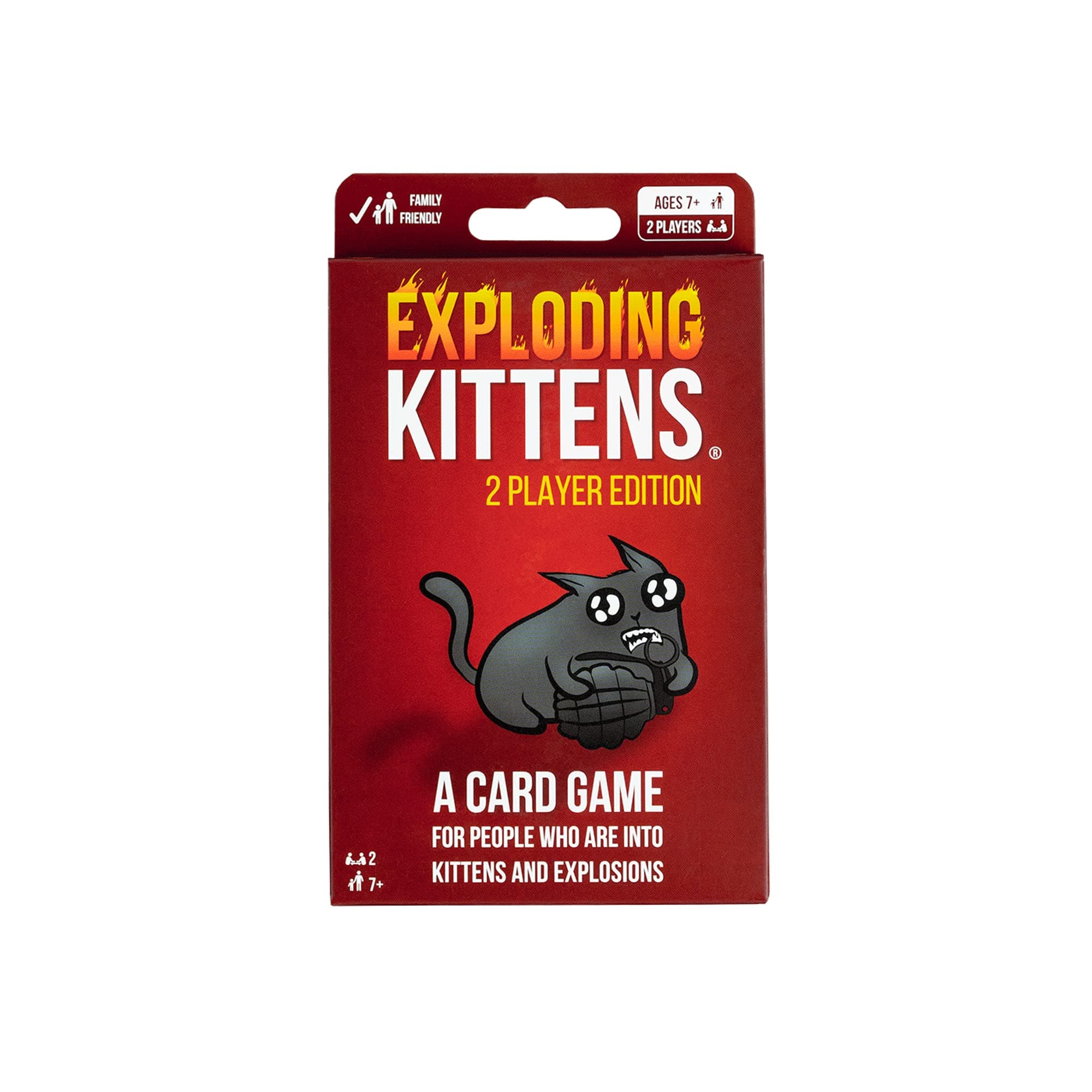 Exploding Kittens 2-Player Original Edition - 2 Players - Ages 7+ - 10 Minutes to Play - High Stakes Card Game - Couples Game, Family Game Night, Kid and Adult Card Game