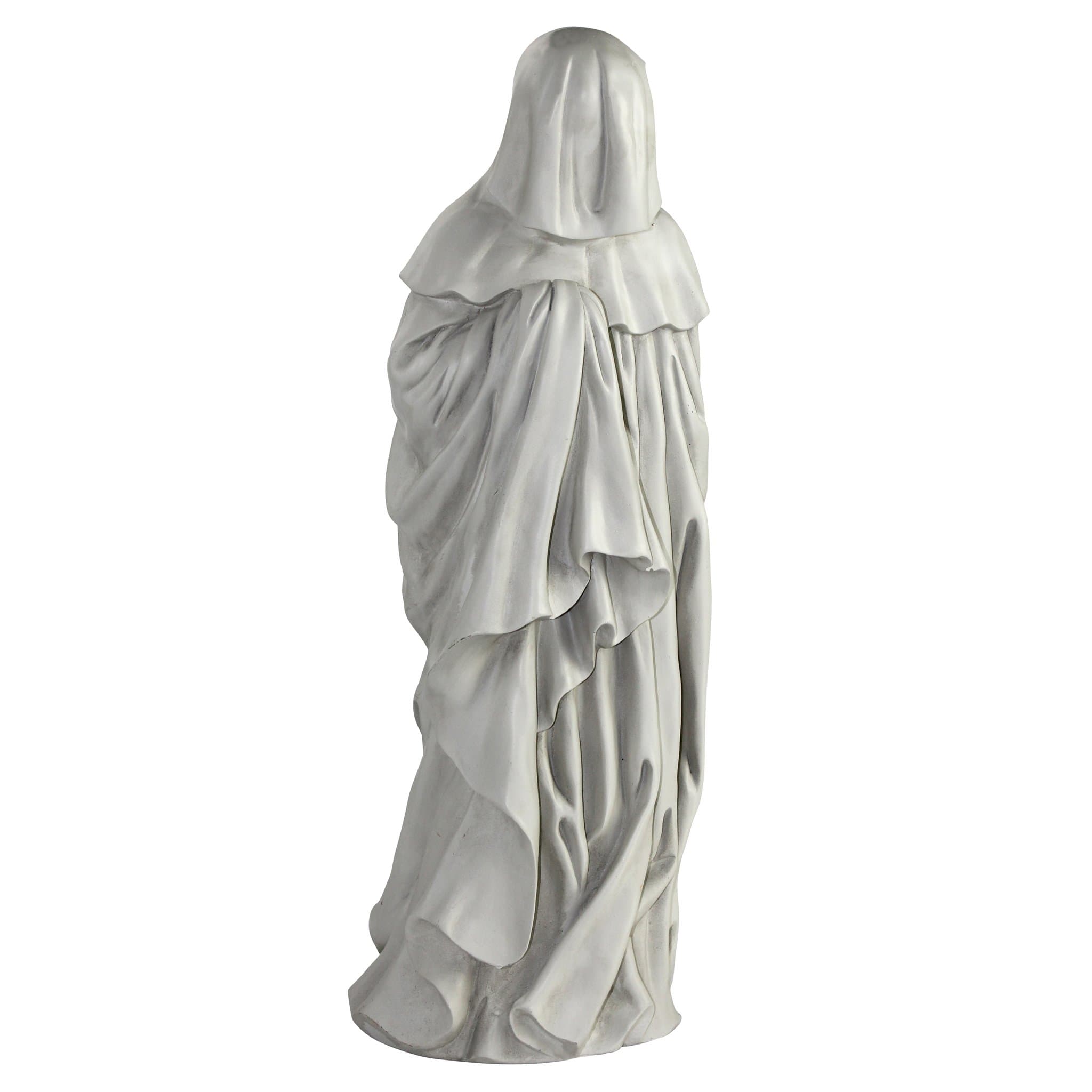 Design Toscano NG31566 Mourning French Pleurant Hooded Figure Statue, Large, antique stone