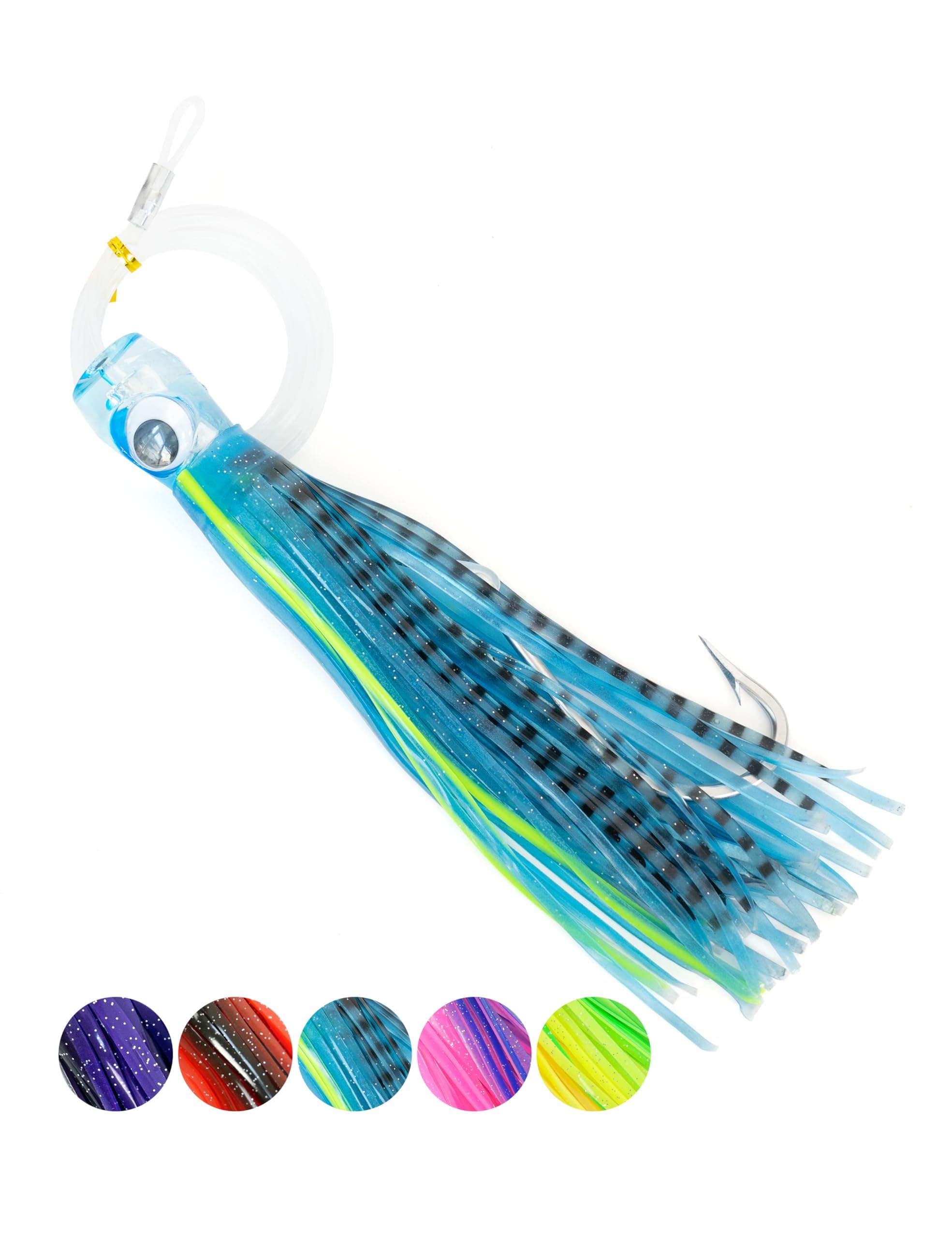 BLUEWING6in/9in/11in/12in/14in/20in Big Game Trolling Lure Saltwater Fishing Lures with Stainless Steel Hook and High Strength Fishing Line for Wahoo Tuna Marlin Mahi Mahi
