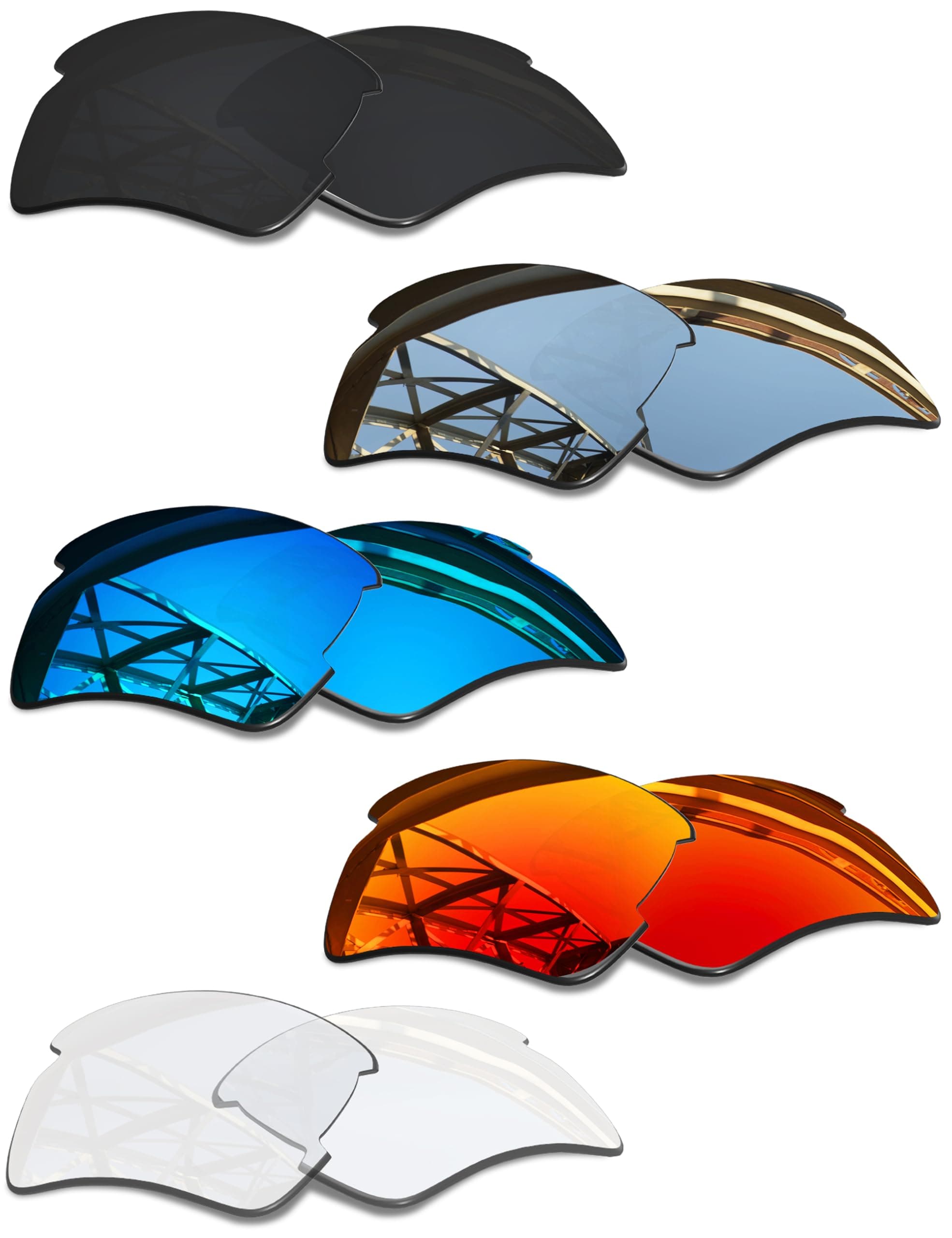 Set of 5 Men's Replacement Lenses for Oakley Flak 2.0 XL OO9188 Sunglass Combo Pack S01