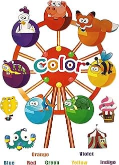 Kids Learning Color Wheel Artwork Room Decor Wall Sticker Decal15 W X 23" H (1 Piece) (W-0020)