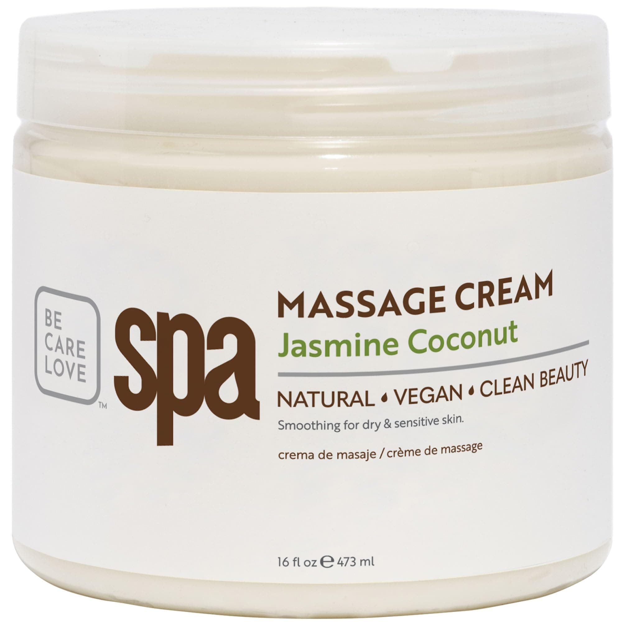 BCL SPA Massage Cream, Jasmine Coconut, 16 Fl Oz