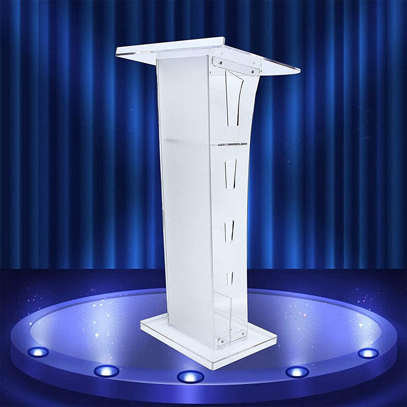 Lectern Podium Stand Acrylic Lectern Pulpit Transparent Podium Lighted Podium Conference Chair Podium Stand Church Podium Reception Desk Welcome Desk