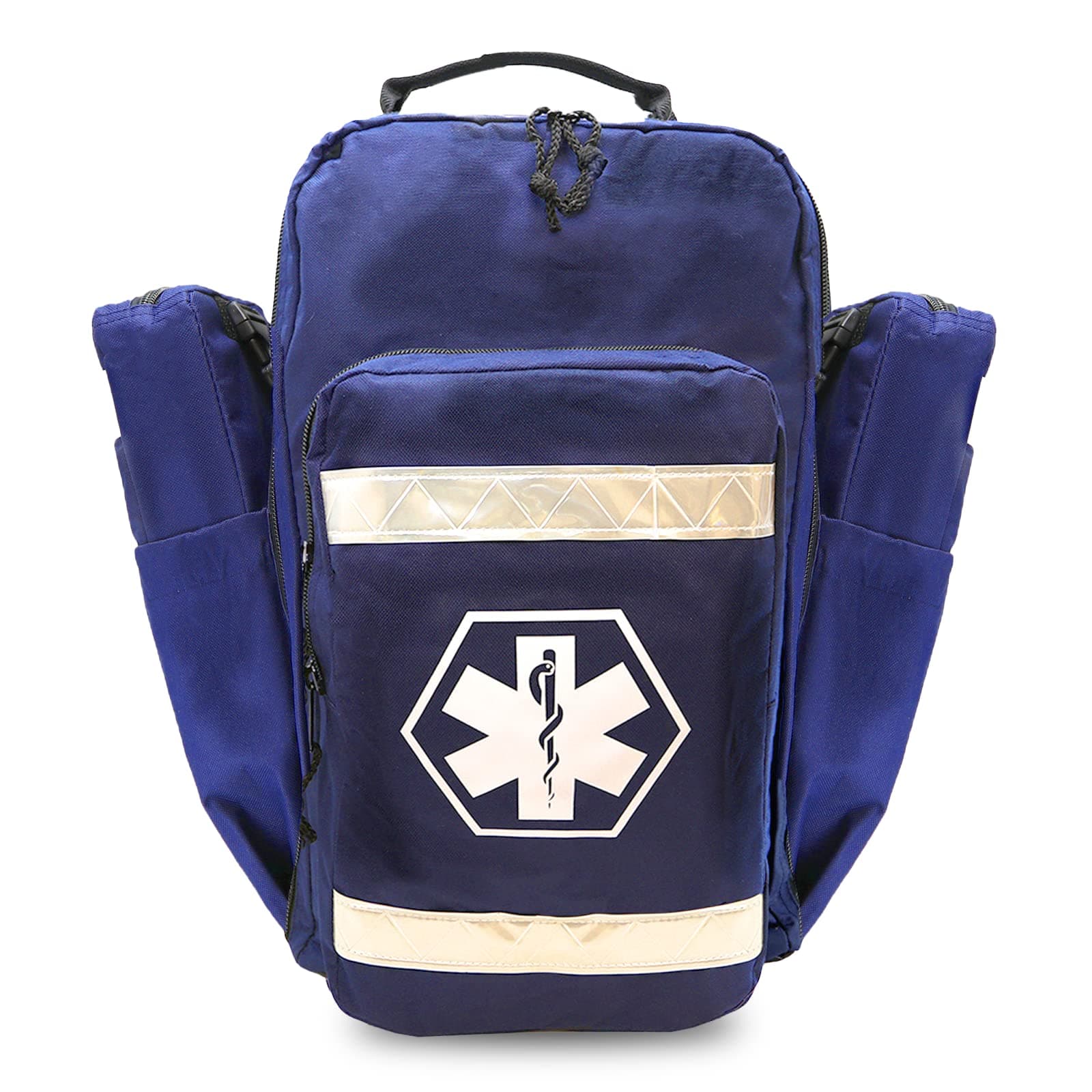 Dixie EMS Ultimate O2 Oxygen Backpack Jump Bag with Color Coded Detachable Pockets, O2 Cylinder Carrier - Navy Blue