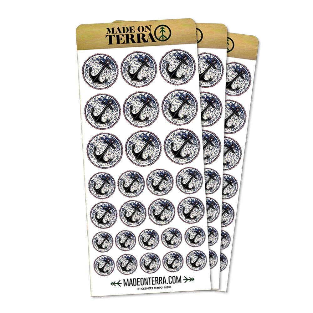 Anchor Nautical Theme Removable Matte Sticker Sheets Set