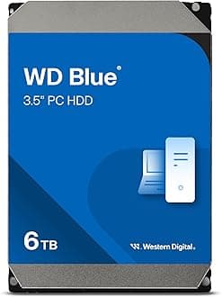 WD Blue 6TB 3.5" Internal Hard Drive - 5400 RPM Class, SATA 6 Gb/s, 256MB Cache, 2 Year Warranty