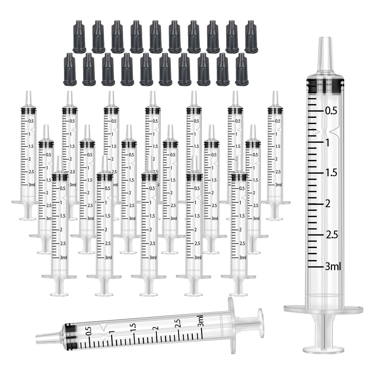 3ml Syringes with Caps (20 Pack)