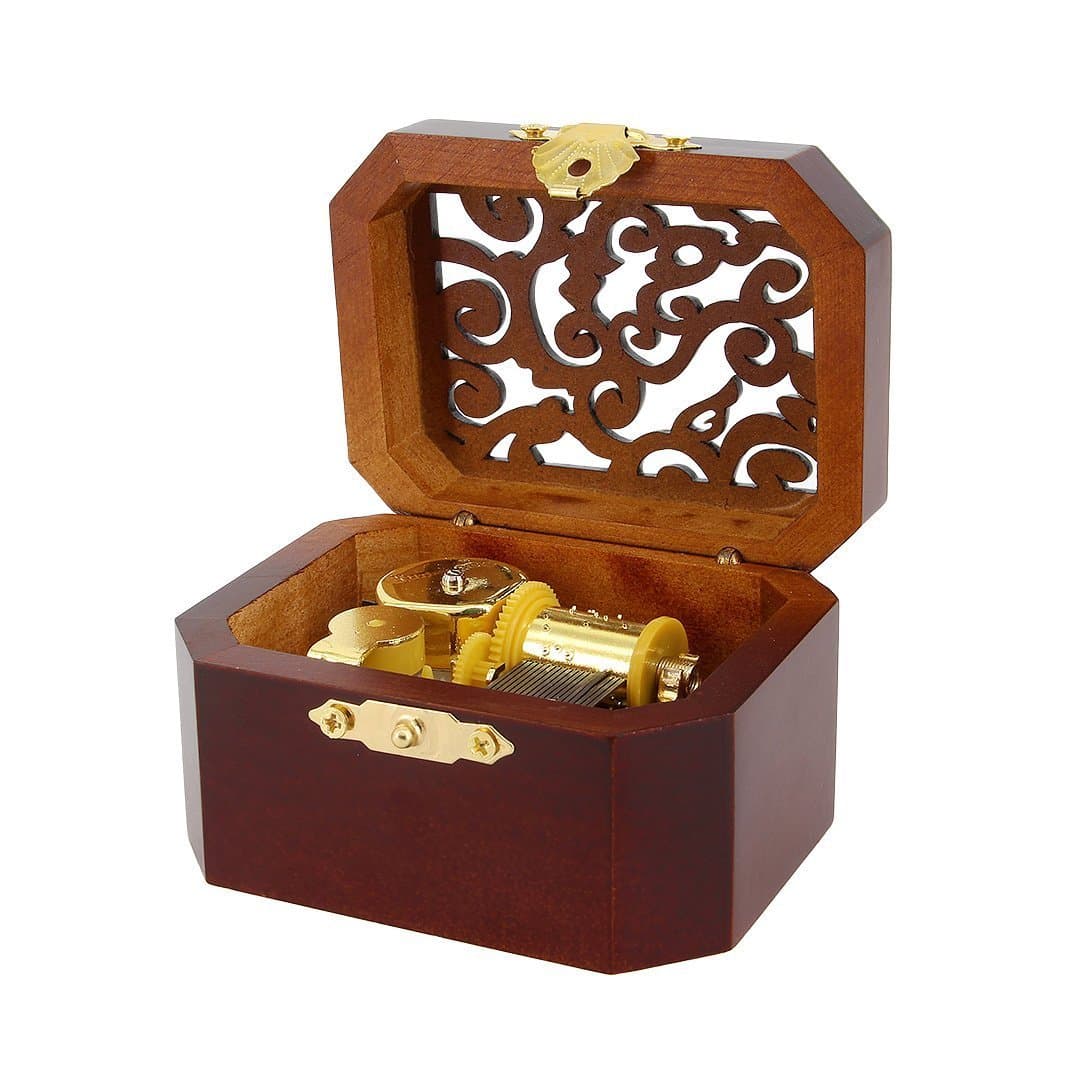 Rosee Box Vintage Hand-carved Mechanism Wind Up Music Box Castle in the Sky Melody Perfect Gift(Small)