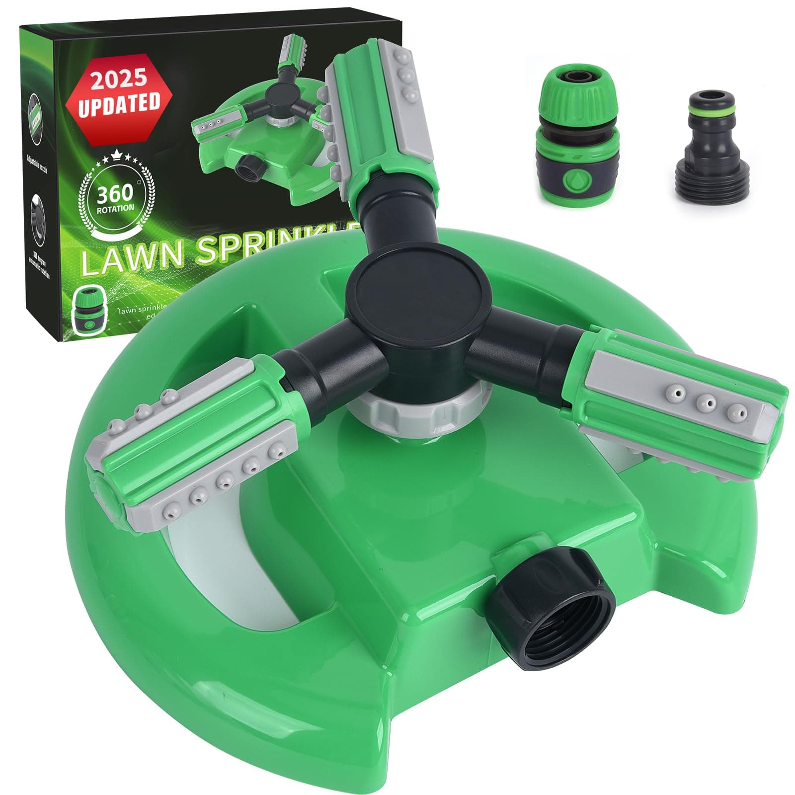 Sponsored Ad - Lawn Sprinkler, Automatic Garden Irrigation System, Upgrade 360 Degree Rotation Irrigation System, Large Area Coverage, Sprinkler for Yard, Lawn, Kids and Garden-1Pack（Light Green）