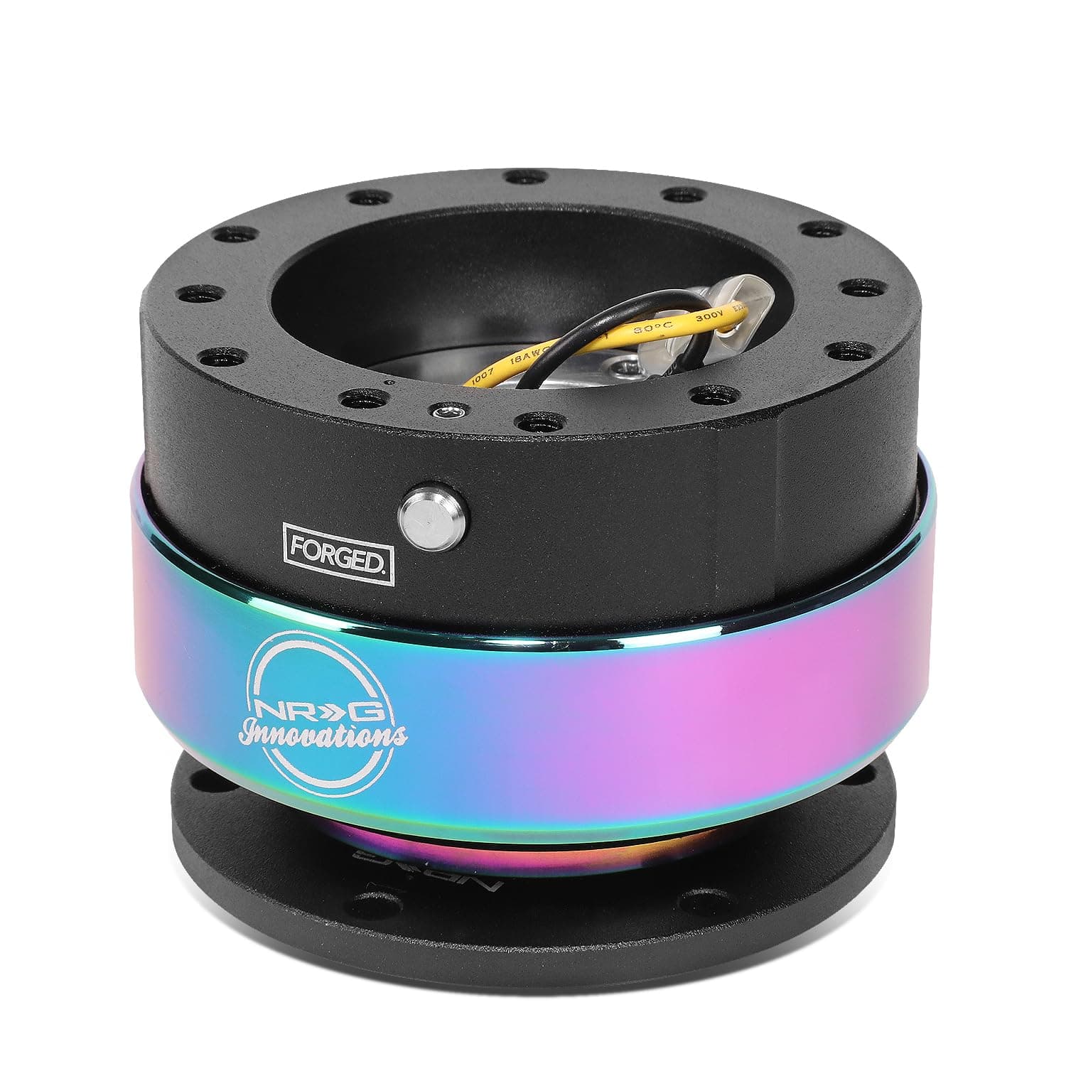 NRG SRK-200BK-MC Steering Wheel Quick Release Kit Gen 2.0 Black Neochrome Ring Srk-200Bk-Mc