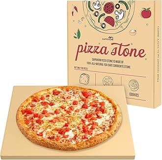 Pizza Stone for Grill & Oven - Rectangular Baking Stone, Heavy Duty Cordierite, Ideal for Different Pizza Sizes - Includes Scraper