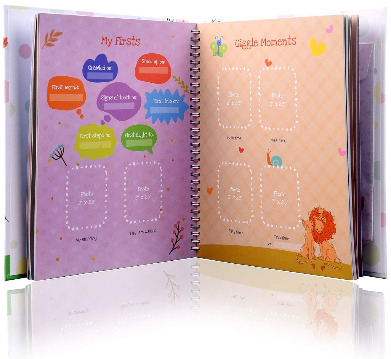 Baby Memory Book and Journal - First 5 Years - 72 Pages - 100 Photo Spaces - Modern for New Parents to Record Photos and Milestones