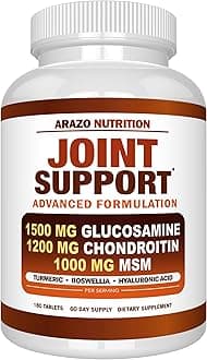 Glucosamine Chondroitin Turmeric Msm Boswellia - Joint Support Supplement for Relief for Bones, Back, Knees, Hands (180 Tablets)