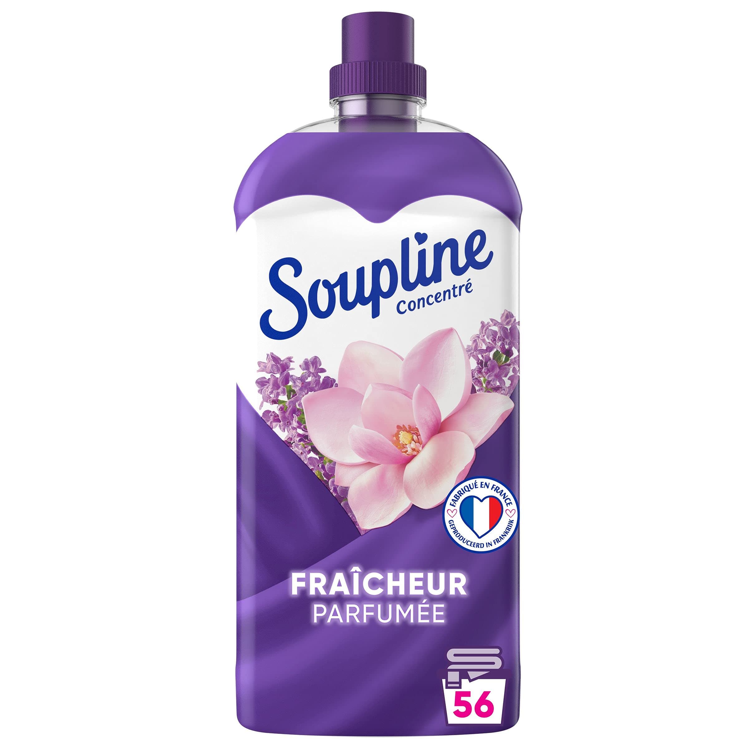 SOUPLINE - Concentrated Fabric Softener, Magnolia Fragrance - for Soft and Fresh Clothes - 100% Recycled Plastic Bottle - 1.2 Litre Bottle