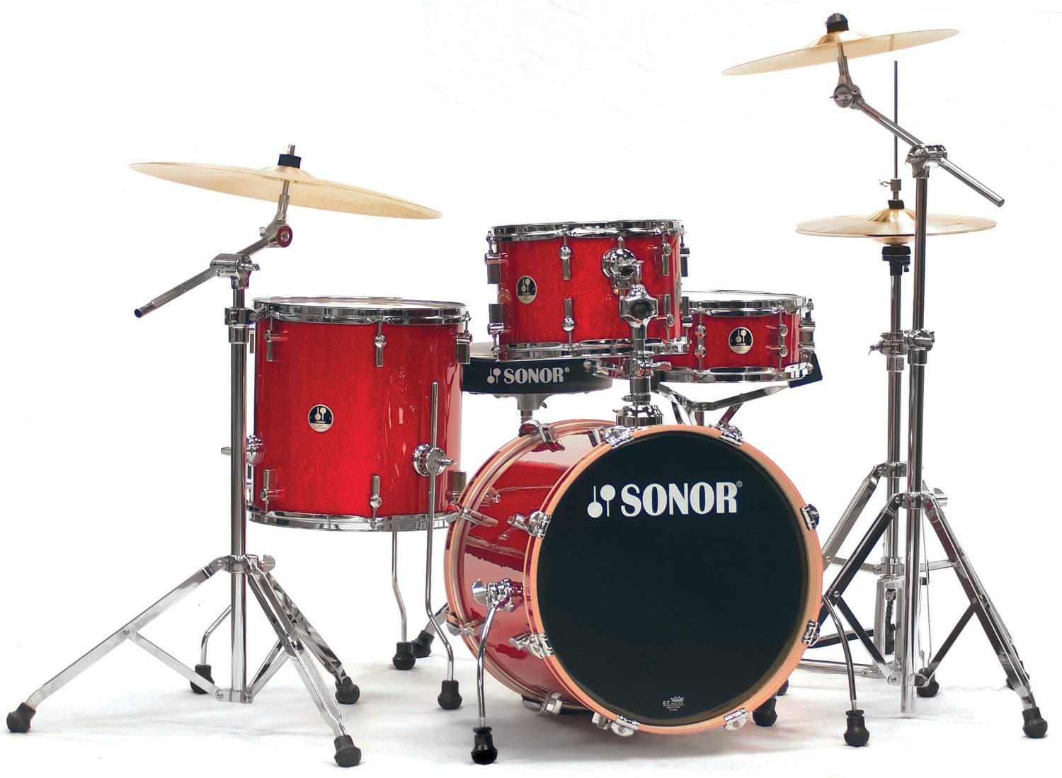 Sonor SSE 12 Bop C1 RGS 4-Piece Bop Drum Set Shell Pack in Red Galaxy Sparkle