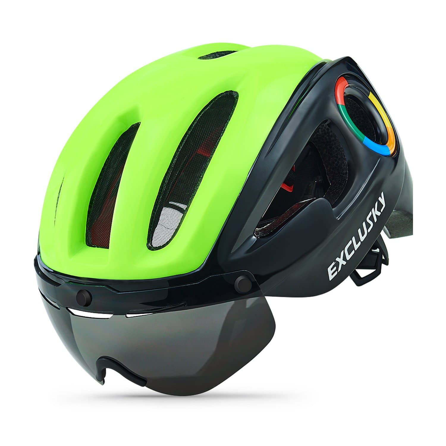 EXCLUSKY Cycling Road Bike Helmet with Removable Goggles Visor Shield - Adjustable M Size (54-58cm)