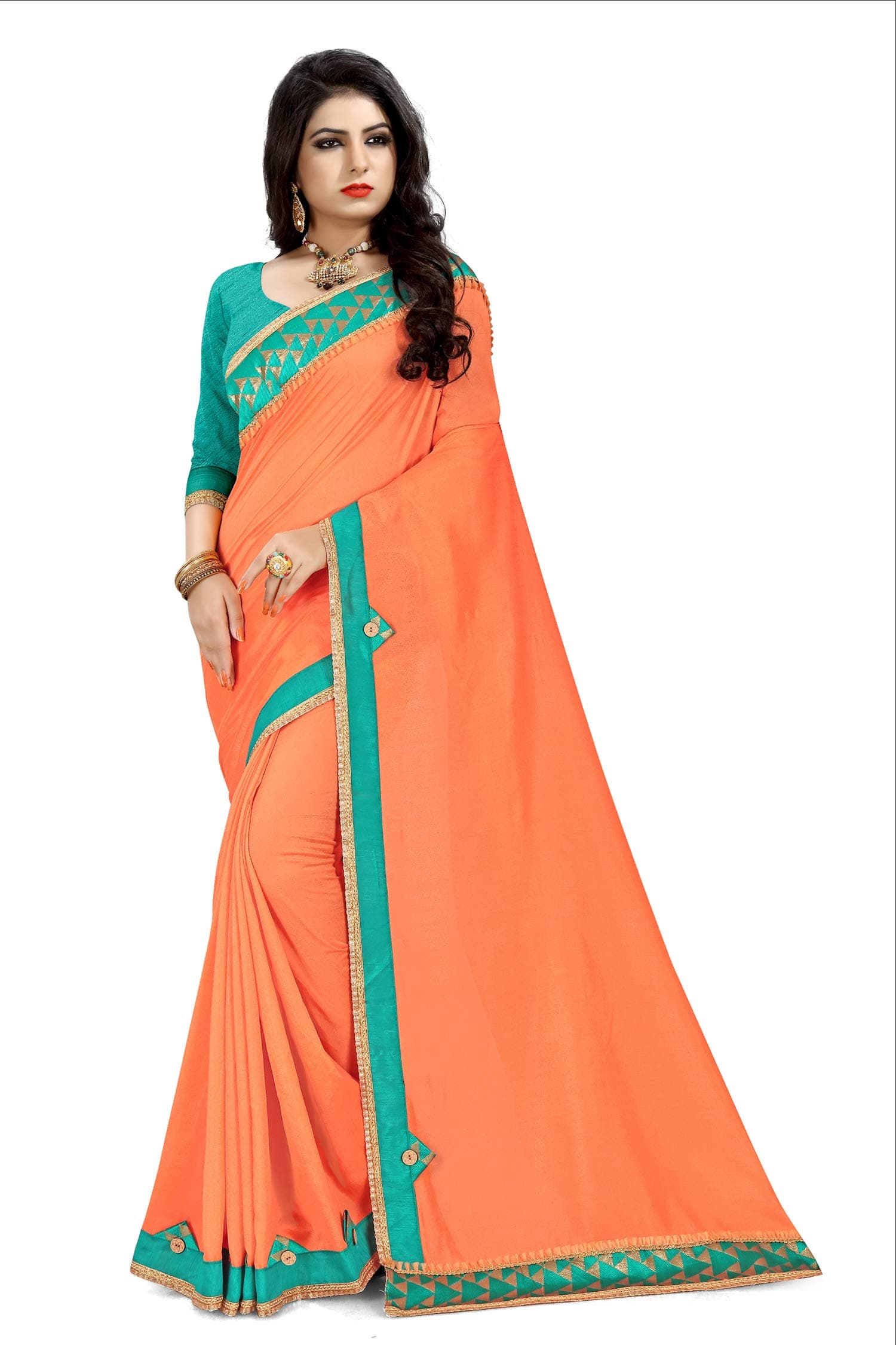 Shonaya Women`S Party Wear Georgette Lace Border Saree Sari