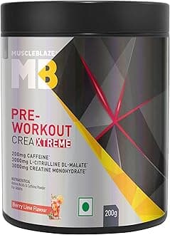 - Pre Workout Crea-Xtreme (Berry Lime, 200g, 20 Servings) | 3000 mg Creatine Monohydrate, 200mg Caffeine, 200mg Theanine, 2000mg Beta Alanine