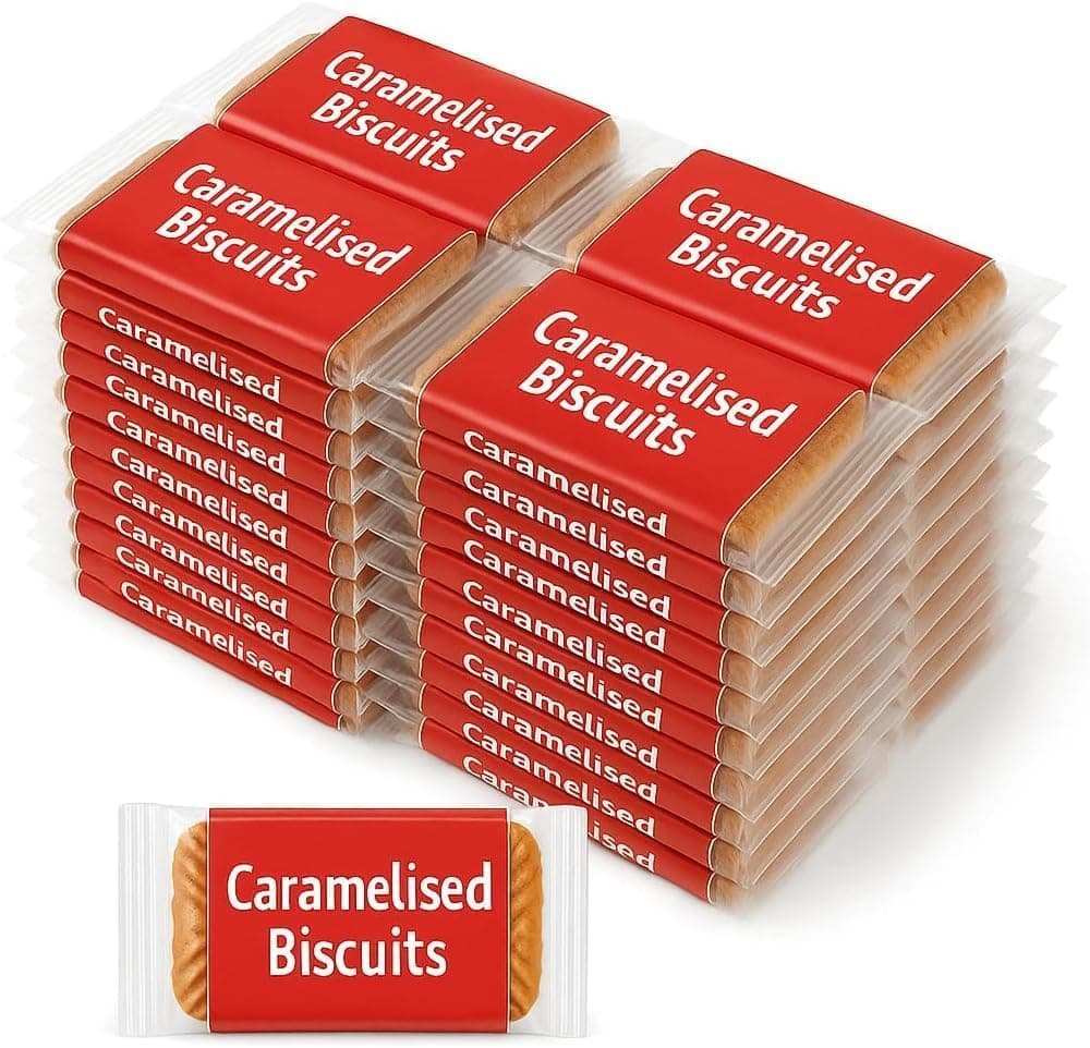 Individually Wrapped Original Caramelised Biscuits, Single Package Welcome Pack (Pack of 100)