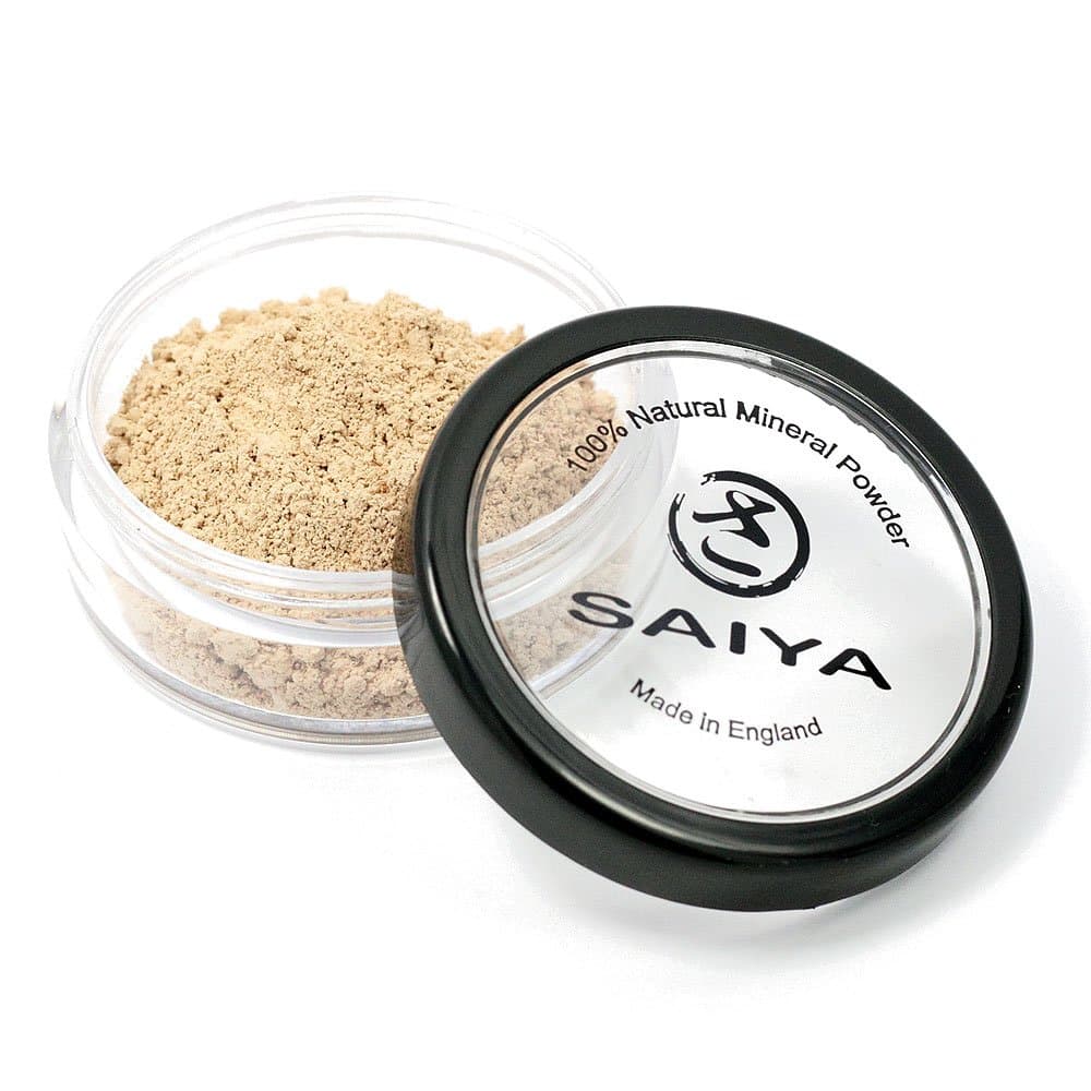 Saiya Flawless Complexion Mineral Foundation Makeup Powder [NATURAL BEIGE] For Light To Medium Skin Tones - Face Powder In All Skin Tones- Vegan Friendly SPF 15- 100% All Natural Weightless Mineral For Full Coverage- Perfect For All Skin Types- 4g