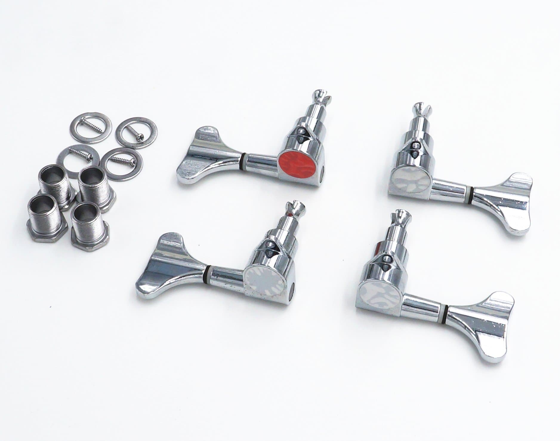4pcs Guitar Bass Tuning Pegs 2R2L Machine Heads Tuning Pegs Chrome