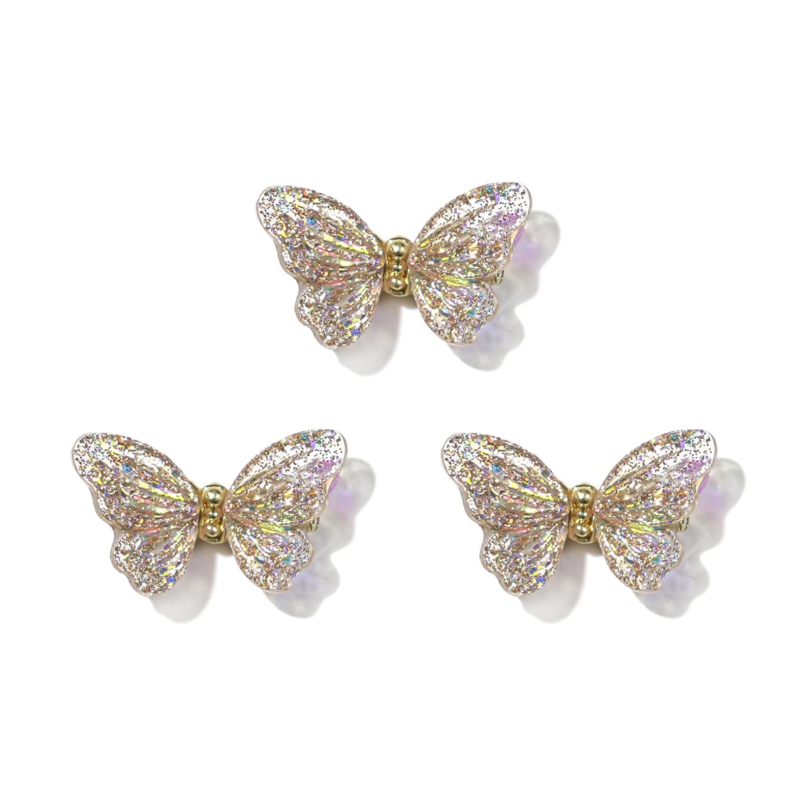 LUYANhapy9 3Pcs Nail Ornaments Fade-Resistant Wide Application Butterfly Nail Art Ornament Designs Manicure Tips for Female G
