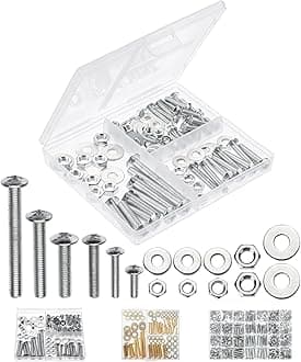 Bolts, Nuts, and Washer Assortment Kit, 113 pcs, Assorted Nuts and Bolts, Washer Kit
