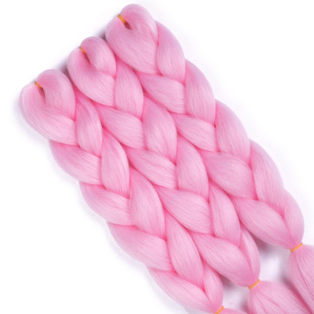 Liddy 3 PCS Pink Color Jumbo Braid Hair Extensions Jumbo Braiding 24 Inches 100g/pc(3pcs,Pink)…