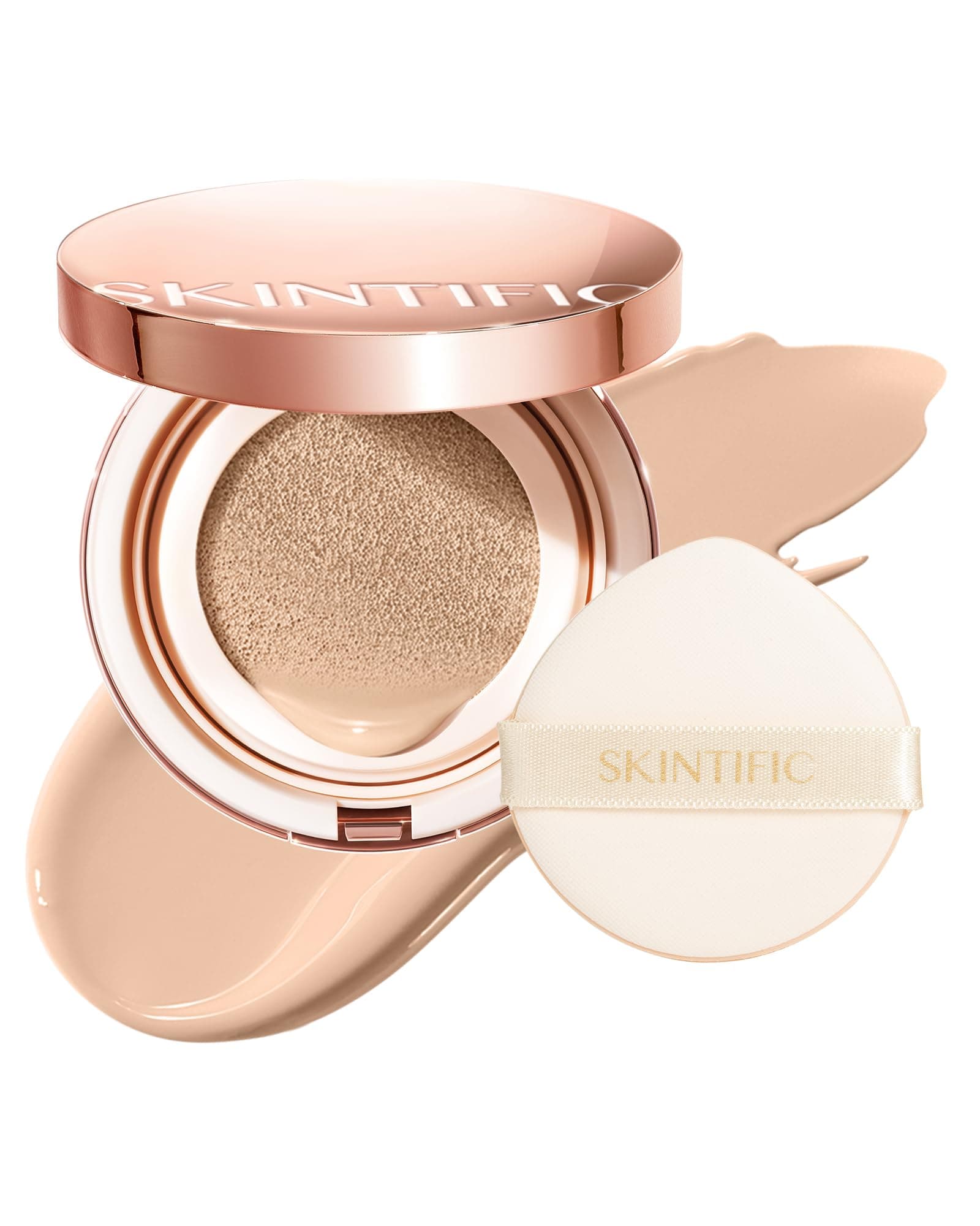 SKINTIFIC Cushion Foundation | Cover All Perfect Air Cushion | SPF 35 PA++++ | Oil-Control Waterproof Fondation Sweatproof Matte Finish Poreless Foundation Flawless BB Cream CC Cushion Makeup