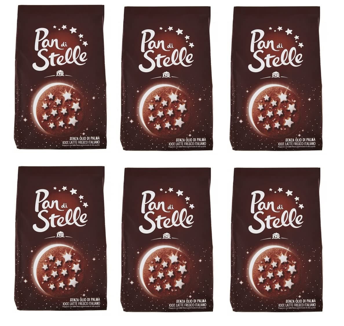6x Mulino Bianco Cookie 'Pan di Stelle', 350g