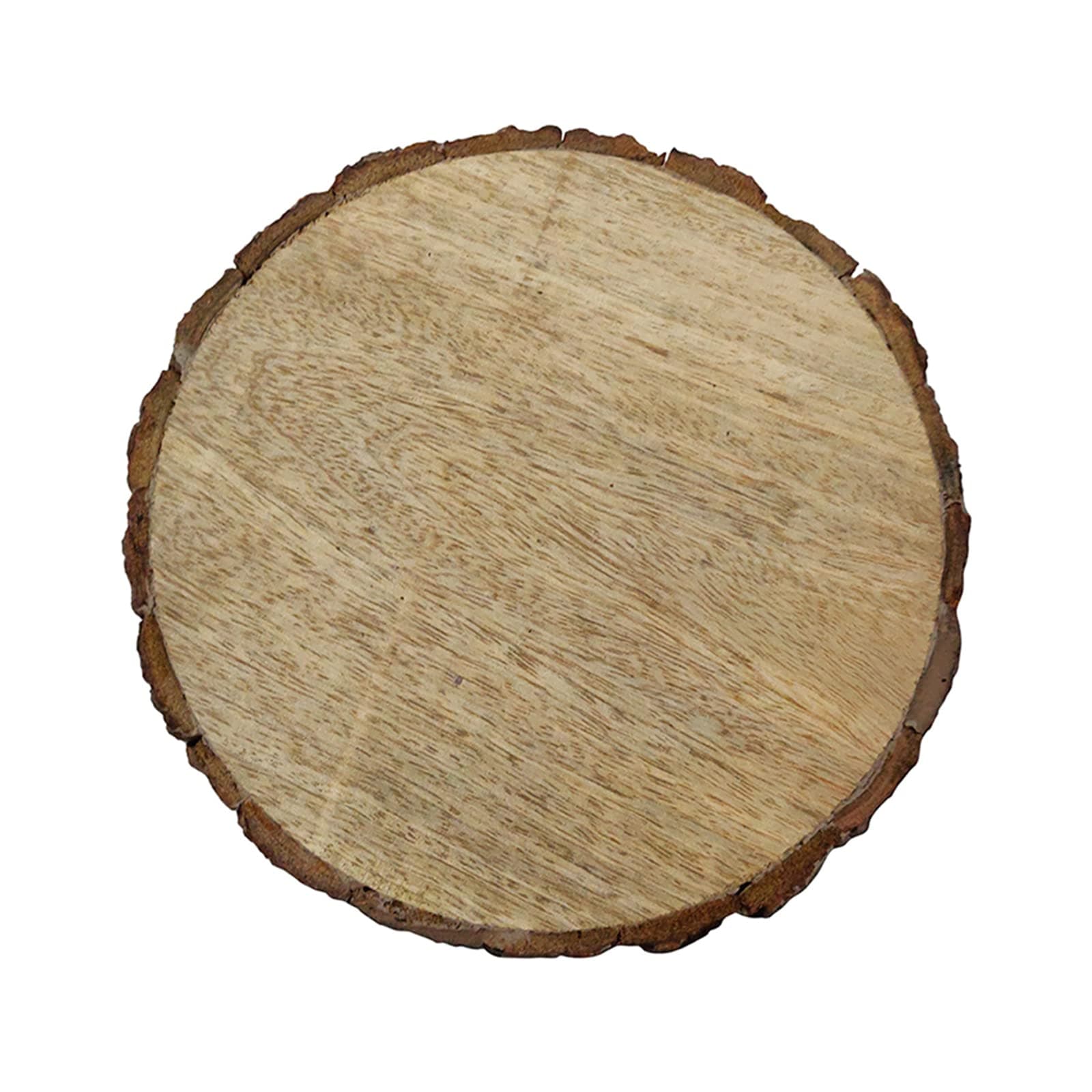 GIFTI SKY Wooden Log Coaster/Slices with Natural Bark - 6 inches, Set of 1 Brown for DIY, Craft, Decoration, and Serving