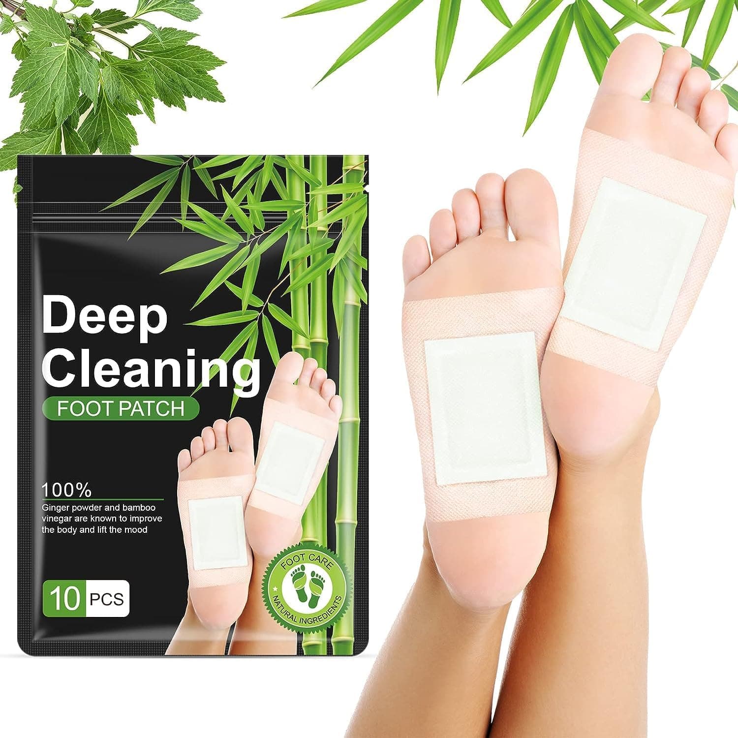 QOZWEIDbody detox foot patches Deep Cleansing Foot Patch Natural Bamboo Vinegar Ginger Powder Foot Pad for Foot Care foot patch for detoxification Relieve Stress Pain Relief and Remove Dampness detox patches (30)