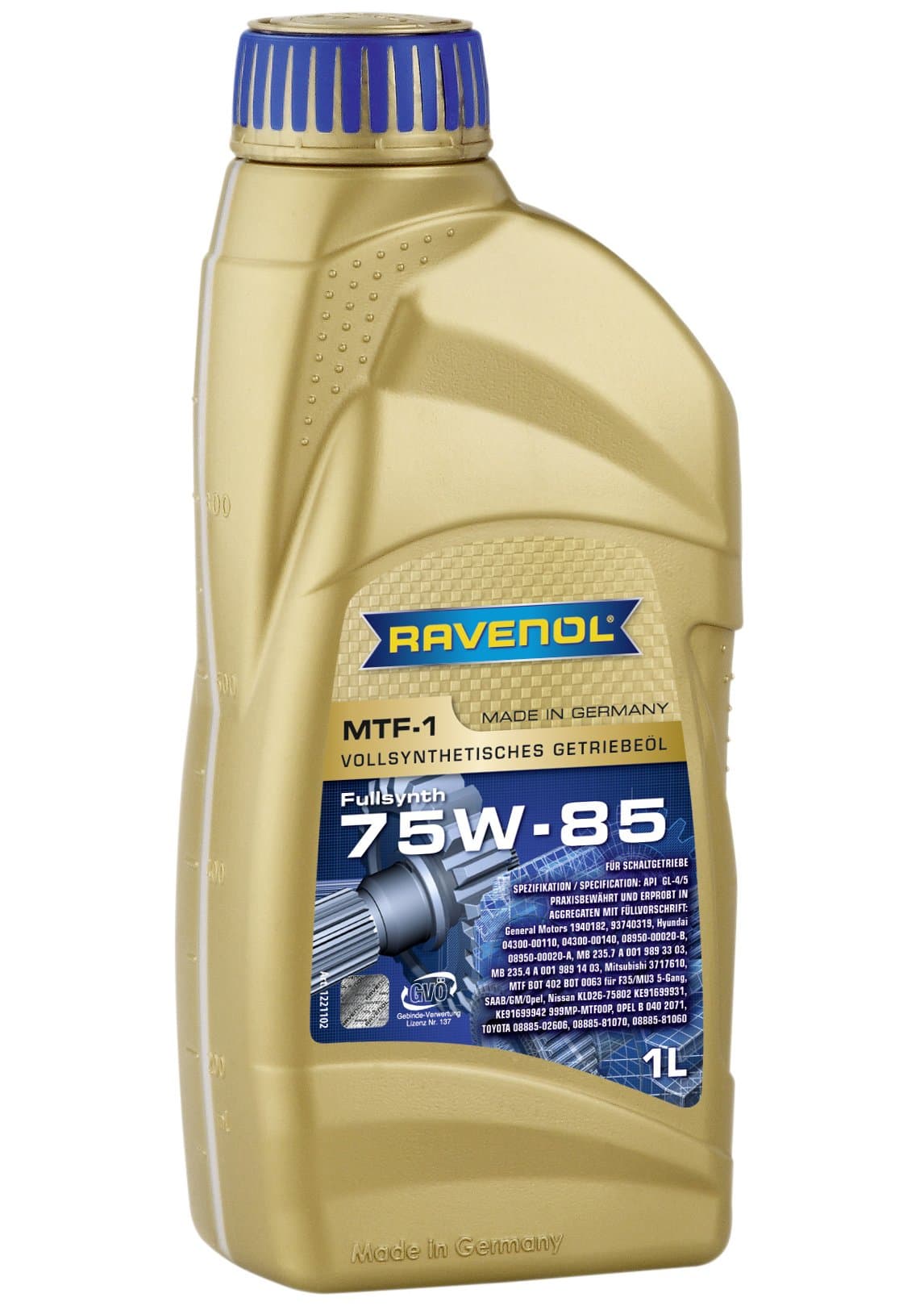 RAVENOL, fully synthetic high performance gear oil, 1 litre, MTF-1 SAE 75W-85