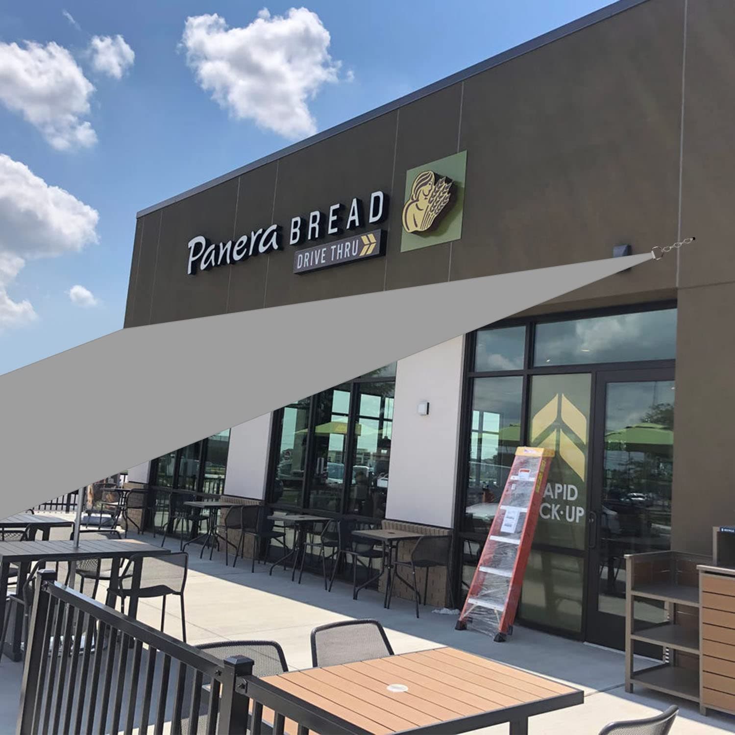 Terylene Waterproof Sun Shade Sail UV Blocker Sunshade Patio Equilateral Square Knitted 220 GSM Block Fabric Pergola Carport Awning 10' x 10' in Color Grey