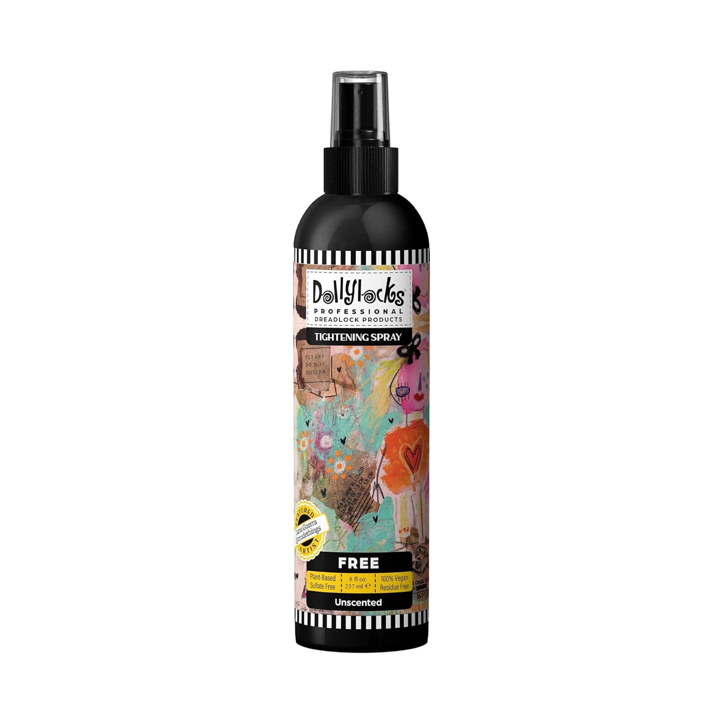 Dollylocks Sea Salt Texture Spray | Plant-Based, Vegan, Residue-Free | Tighten Locs Dreadlocks Loose Hair Care | Fragrance Free | 8oz