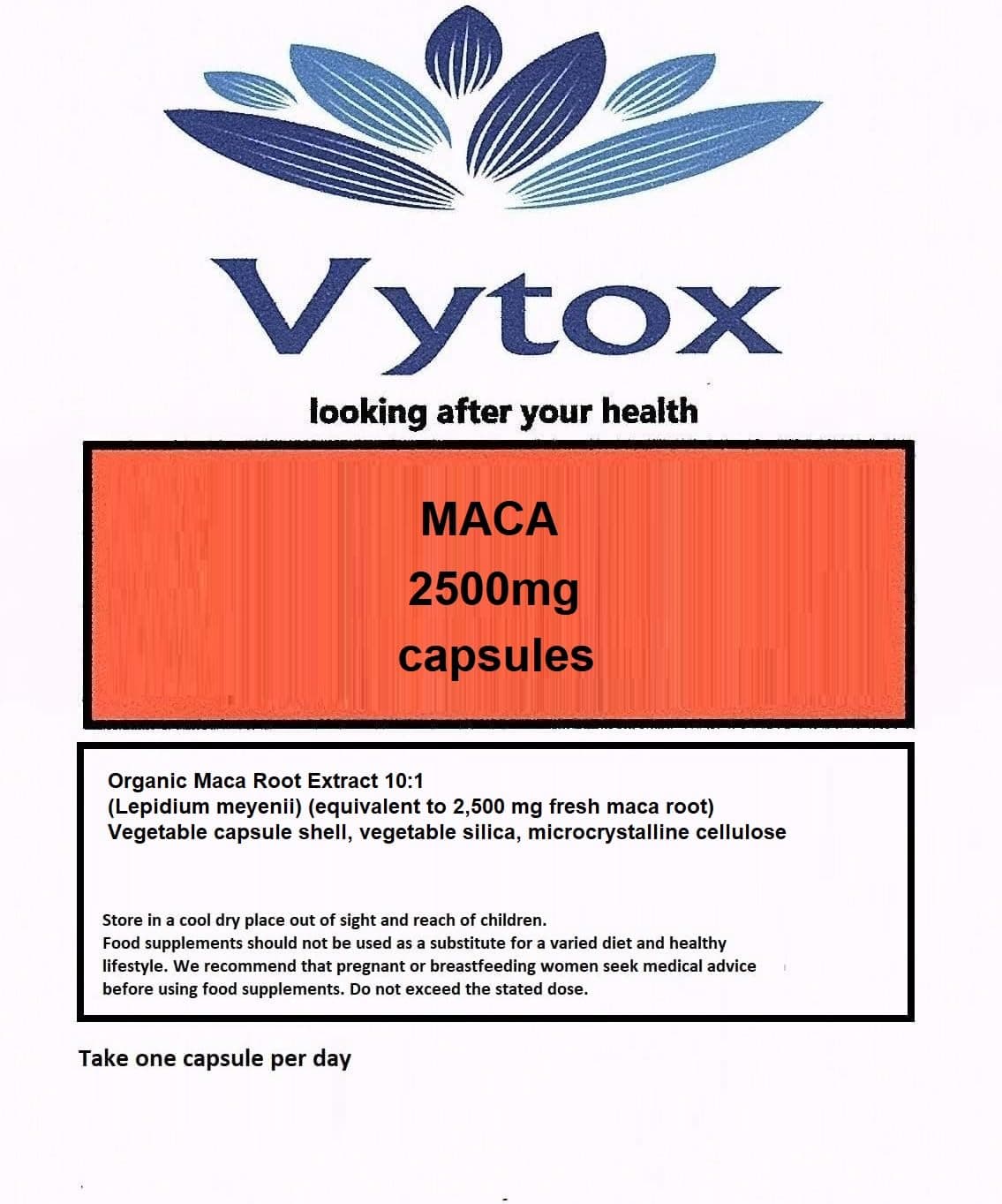 Organic Maca Root 2500mg High Strength 60 Capsules Boost for Men and Women ! 2 Months Supply. by Vytox