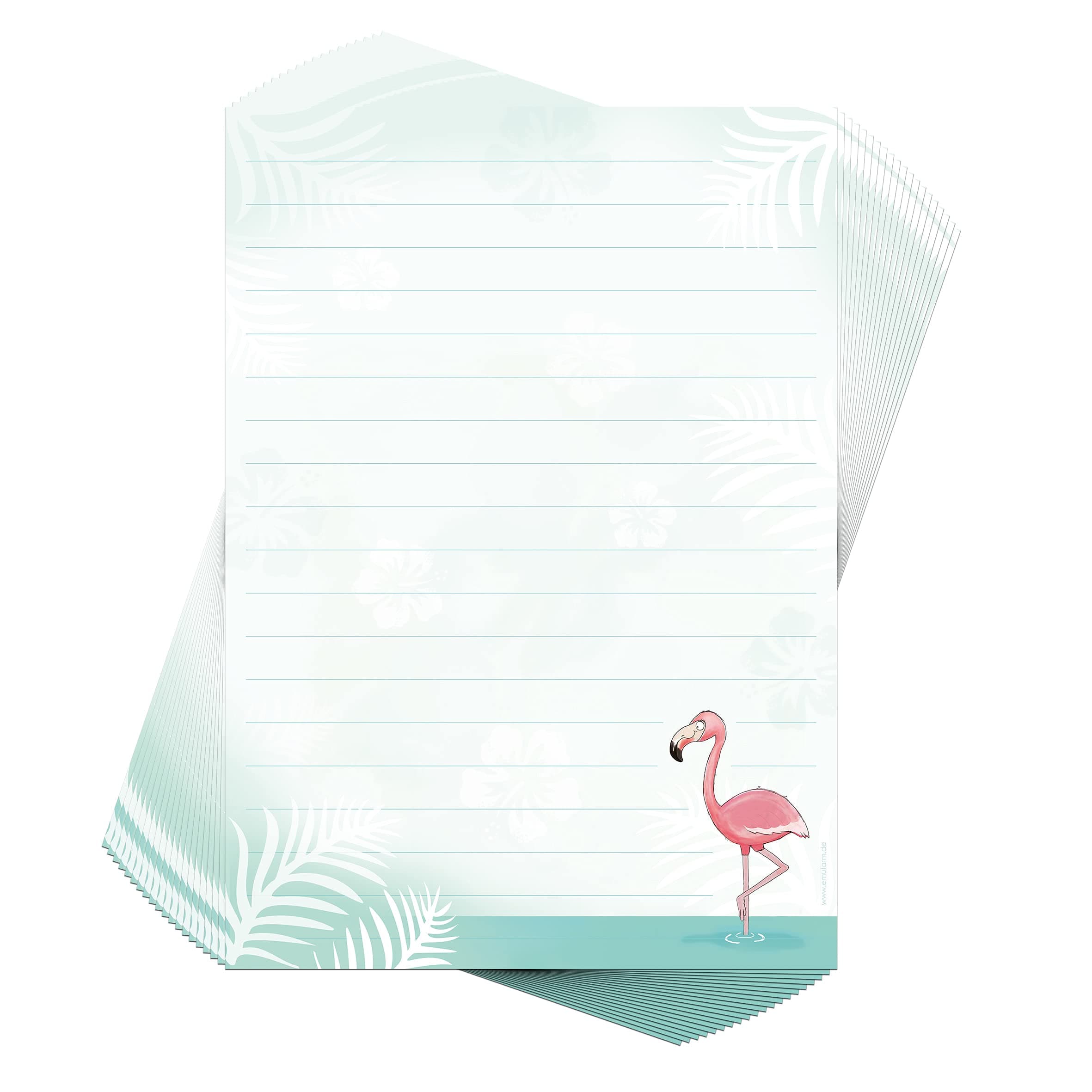 'Writing Paper "Flamingo 50 Sheets DIN A4 Lined Writing Paper Girl and Boy