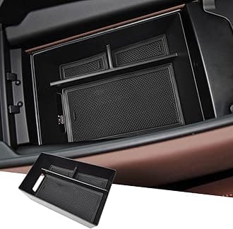 Center Console Organizer Compatible with BMW X5 G05/ X7 G07 2019-2024 2025 2026, X6 G06 2020-2026 Accessories, Armrest Storage Box Middle Console Insert Tray Secondary Compartment, Black Mat