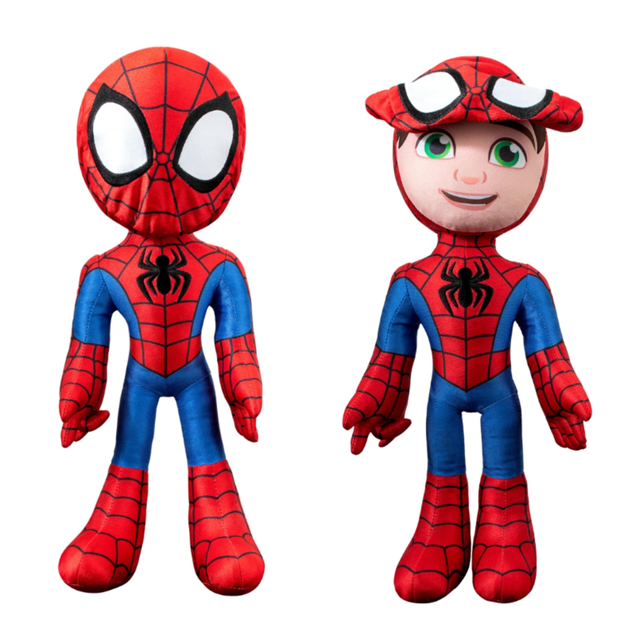Marvel Spidey and His Amazing Friends - Feature Plush Spidey Secret Hero Reveal - 16 Plush with Sounds - Toys for Kids Ages 3 + - Superhero Toys for Kids 3 and Up