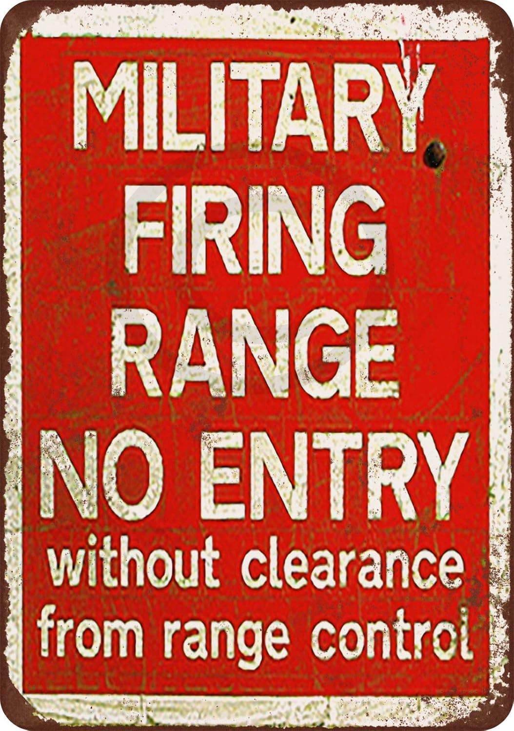 Custom Kraze Military Firing Range Vintage Reproduction Metal tin Sign 8 x 12