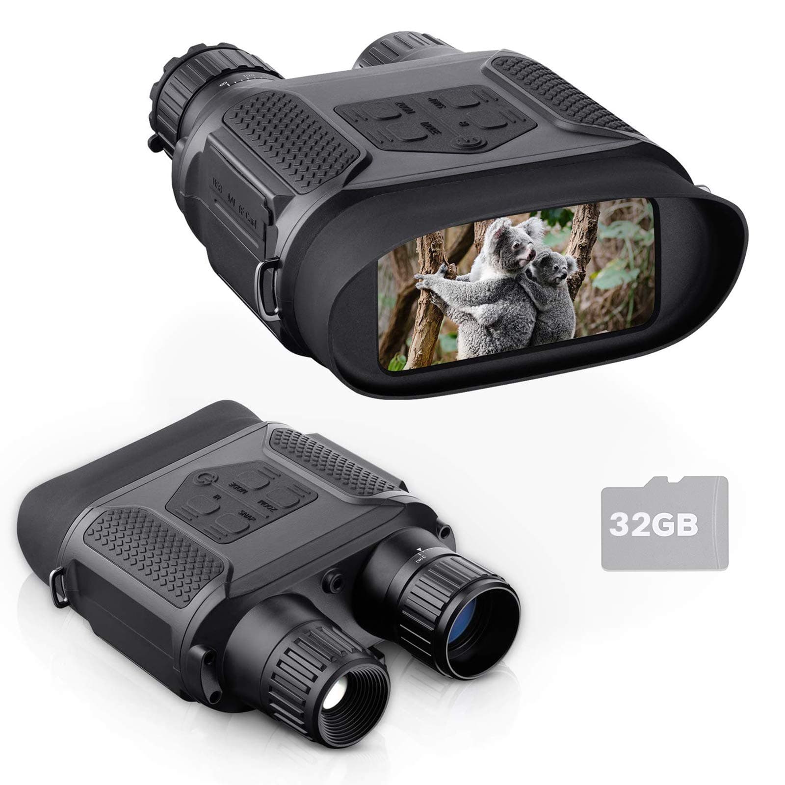Digital Night Vision Binoculars for Completely Darkness Take Images & Videos, 7x31MM Infrared Spy Gear for Hunting & Surveillance - 4” Large Screen & 1300ft Viewing Range