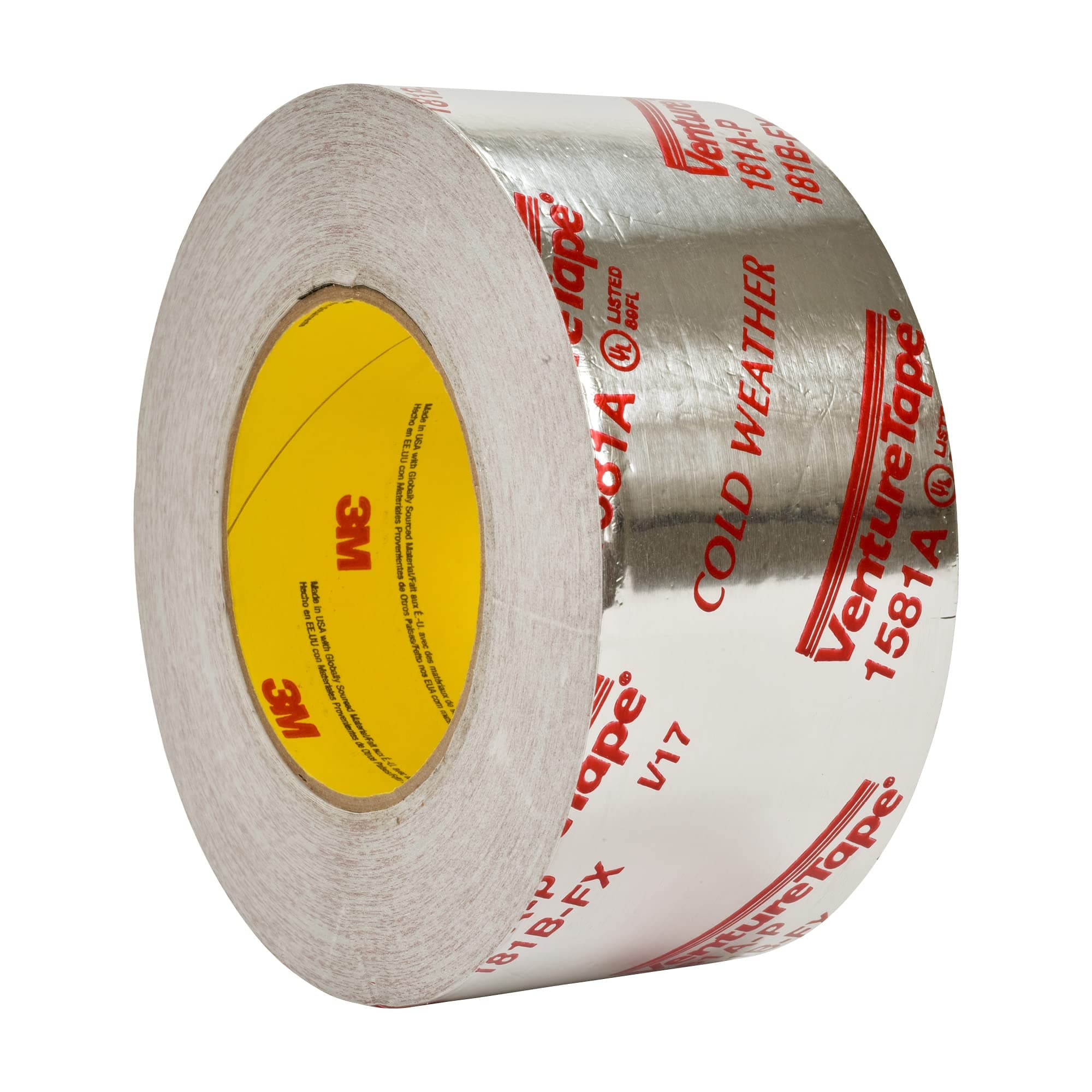 Venture Tape UL181A-P Aluminum Foil Tape 1581A, Rigid and Flexible Duct Seaming, Durable, Cold Weather Adhesion, 3.89 in x 60 yd, 2 mil