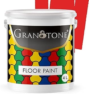 GRANOTONE Floor Paint 4 Litre Signal Red Colour Polyurethane and Acrylic Polymer Based Concrete Sealer Anti Slip Thick and Durable for Cement Floor and Tiles Made in India