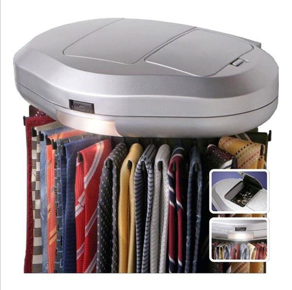 Electric Automatic Revolving Tie Rack and Belt Rack Holds up to 30 Ties