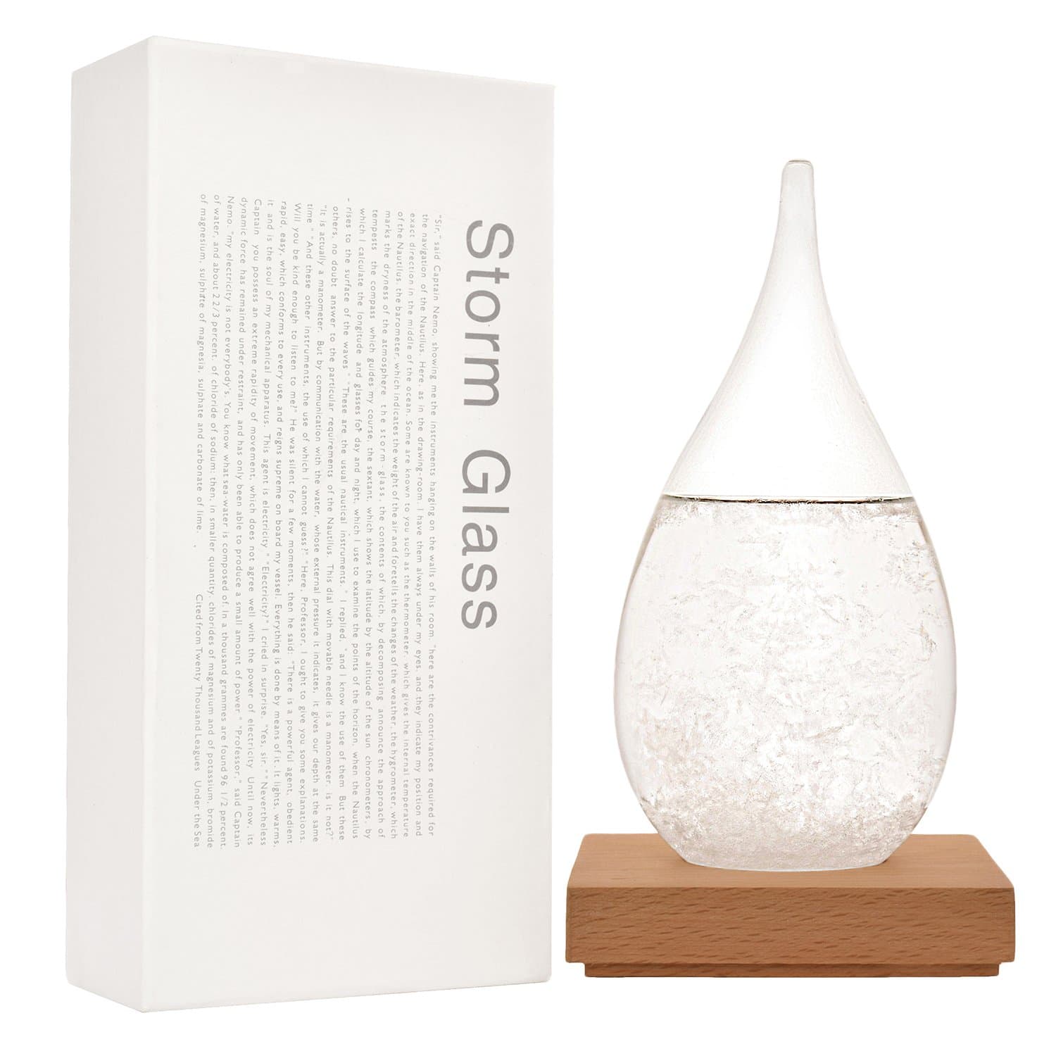 WELLDONE Creative Stylish Desktop Drops Storm Glass of 17th Century Europe Weather Monitors Weather Forecast Weather Station,Weather Forecast Bottle, Perfect for Home Office Decoration (Large)